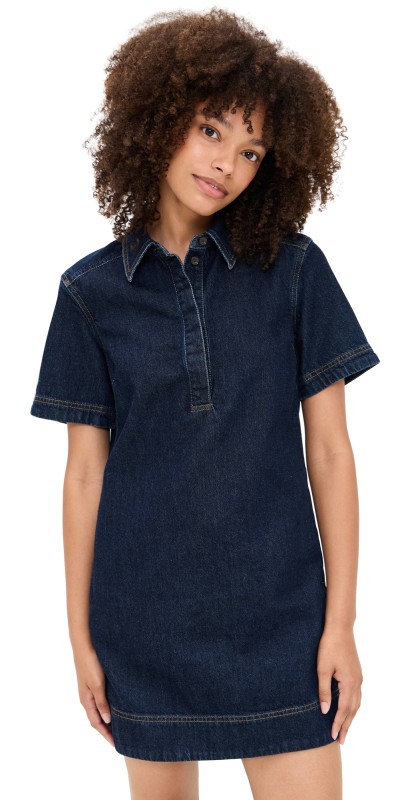 Madewell Denim Popover Mini Dress Rinse Wash