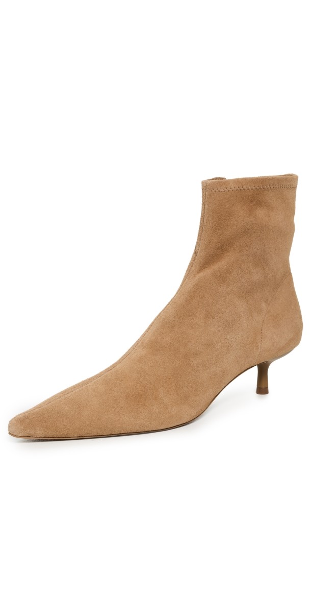 SIMKHAI Joni Stretch Suede Ankle Boots Camel