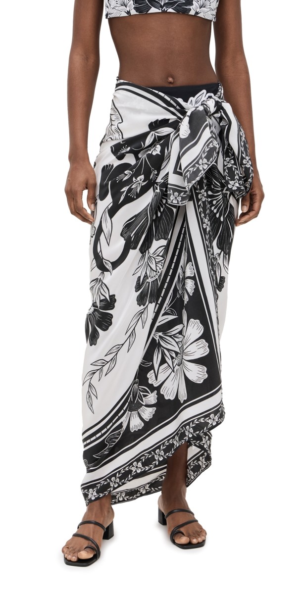 FARM Rio Flower Leopards Panneaux Sarong Flower Leopards Off-Whit