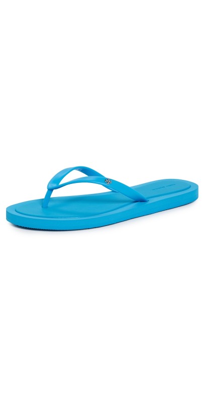 Tory Burch Kira Padded Flip Flops Cave Blue/Silver