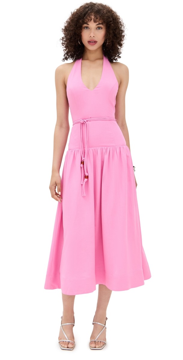 MINKPINK Melody Drop Wasit Midi Dress Pink