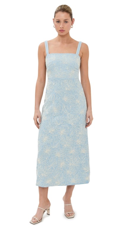 Veronica Beard Ella Dress Bluebell/Ecru