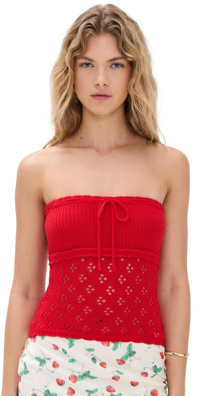 Bailey Rose Strapless Top Tomato