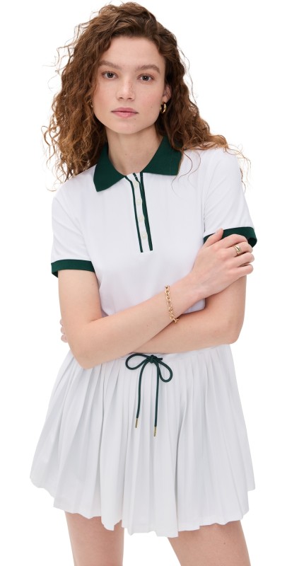 Varley Paloma Court Dress 30 White/Forest