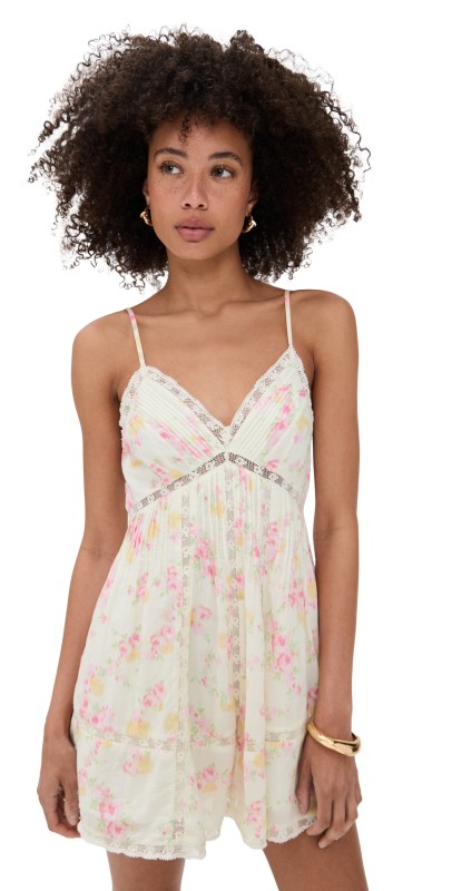 LoveShackFancy Docila Dress White Peach