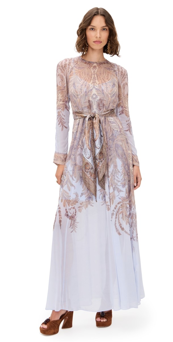 Zimmermann Hypnotic Sheath Dress Lilac Paisley