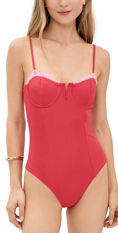 Beach Riot Scarlet One Piece Holly Jolly