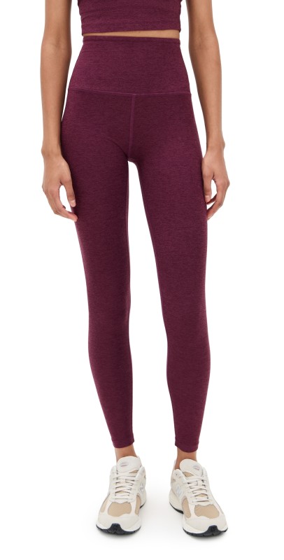Beyond Yoga Spacedye Caught In The Midi Leggings Midnight Burgundy Heather