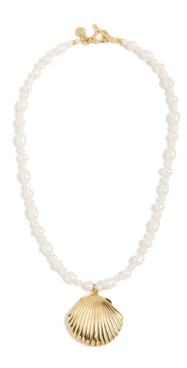 MAYAMAR Shell and Pearl Necklace Gold