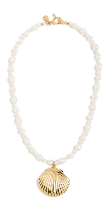 MAYAMAR Shell and Pearl Necklace Gold