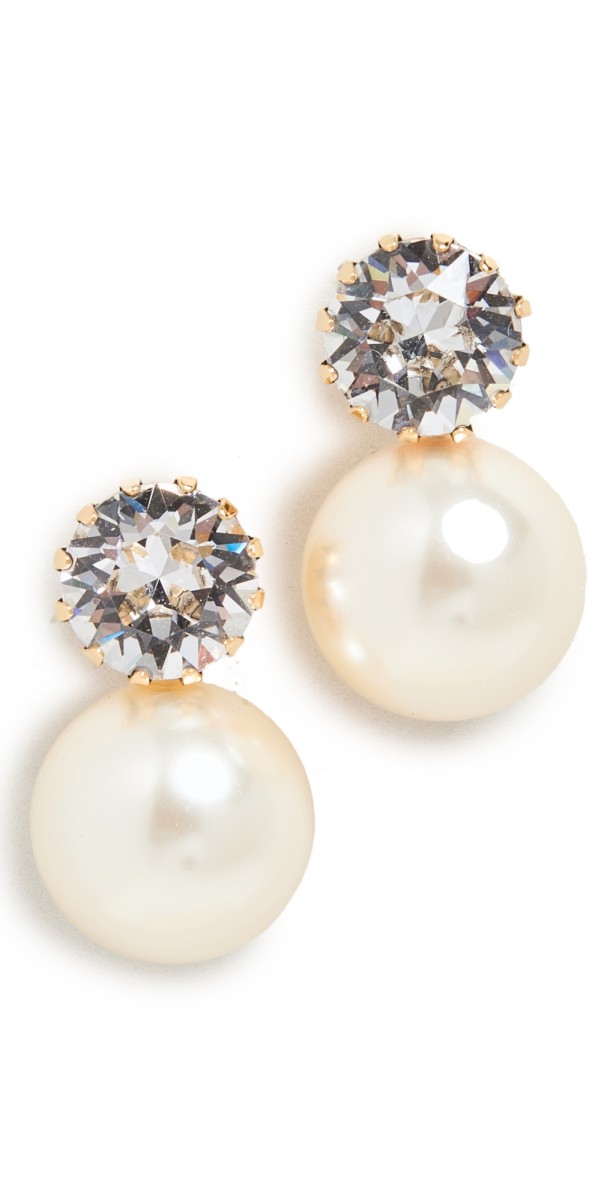 Jennifer Behr Ines Earring Crystal Antique Gold