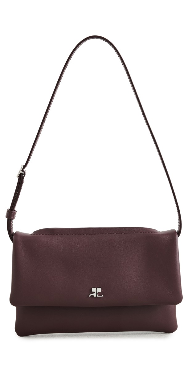Courrèges Cuff Leather Mini Clutch Burgundy