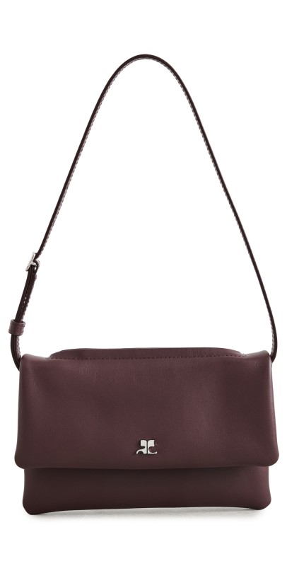 Courrèges Cuff Leather Mini Clutch Burgundy