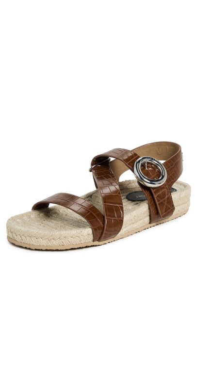 Stella McCartney Gaia Cocco Alt Reptile Sandals Brown