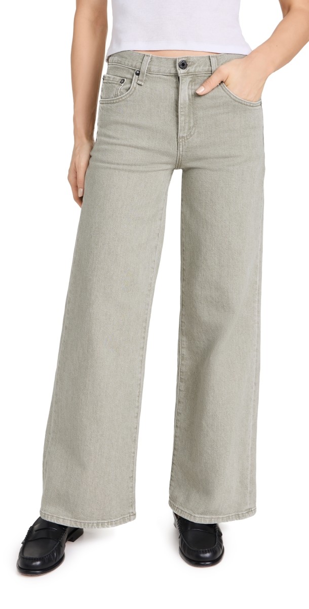ASKK NY Slim Wide Leg Jeans Pistachio