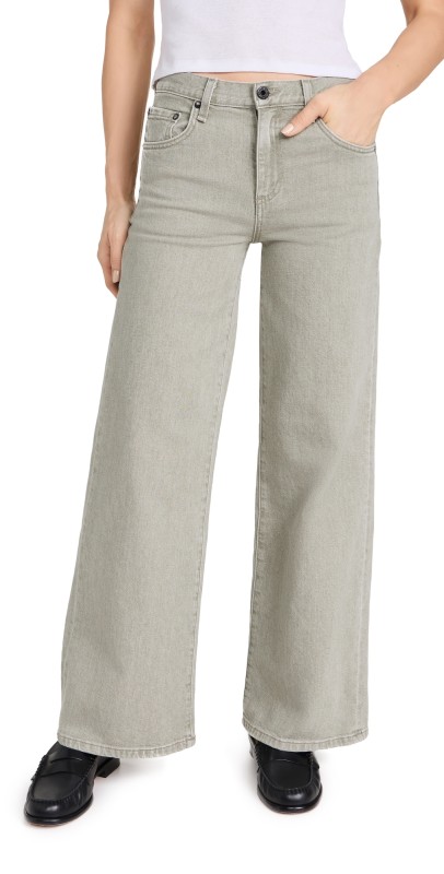 ASKK NY Slim Wide Leg Jeans Pistachio
