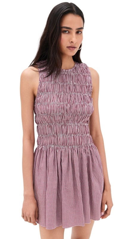 FAITHFULL Heidi Mini Dress Gingham Deep Red
