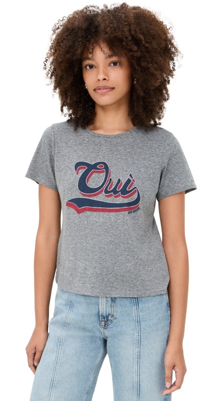 Cinq à Sept Vintage Oui Mon Amour Shrunken Tee Gardenia/Black