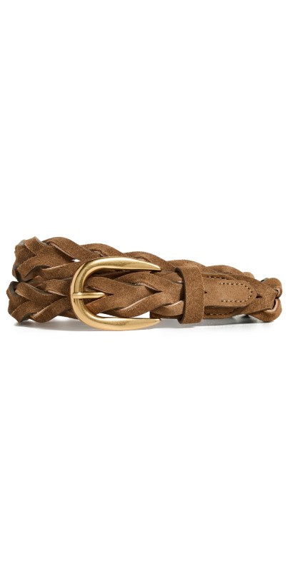Madewell Suede Braided Belt Aged Cognac