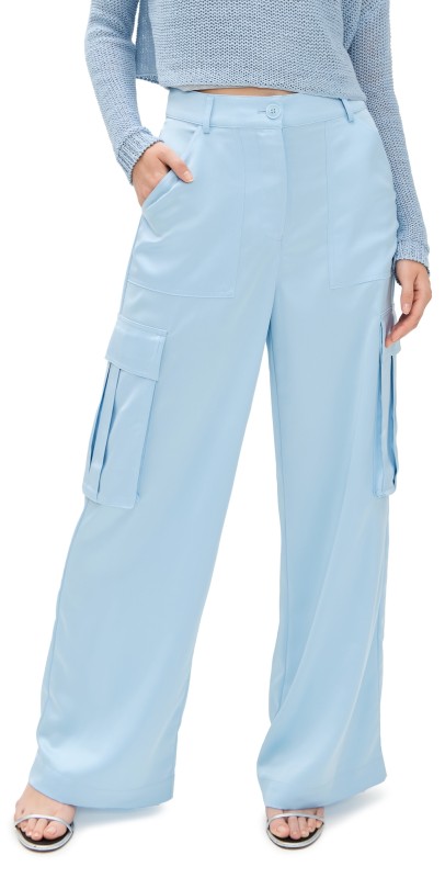 Susana Monaco Satin Cargo Pants 32 Poolside