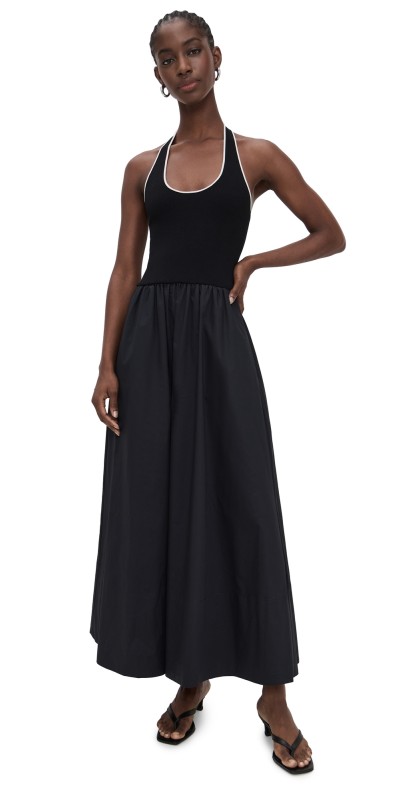 St. Agni Halter Gathered Dress Black