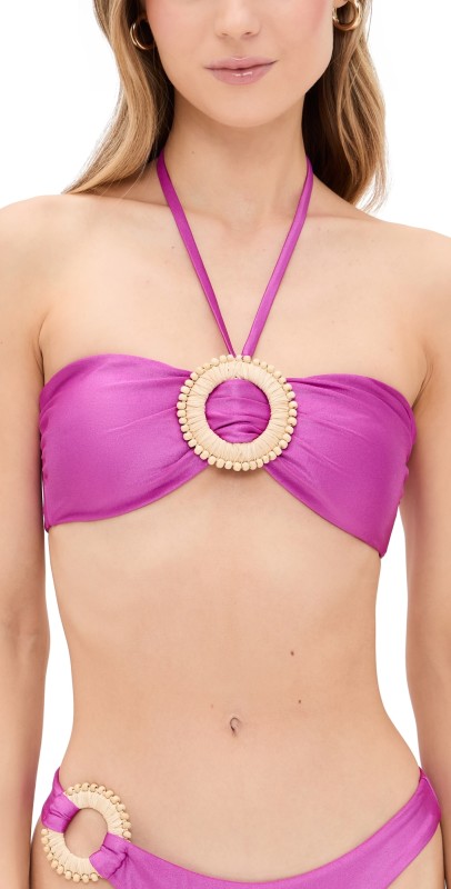 PatBO Groovy Bandeau Bikini Top Purple