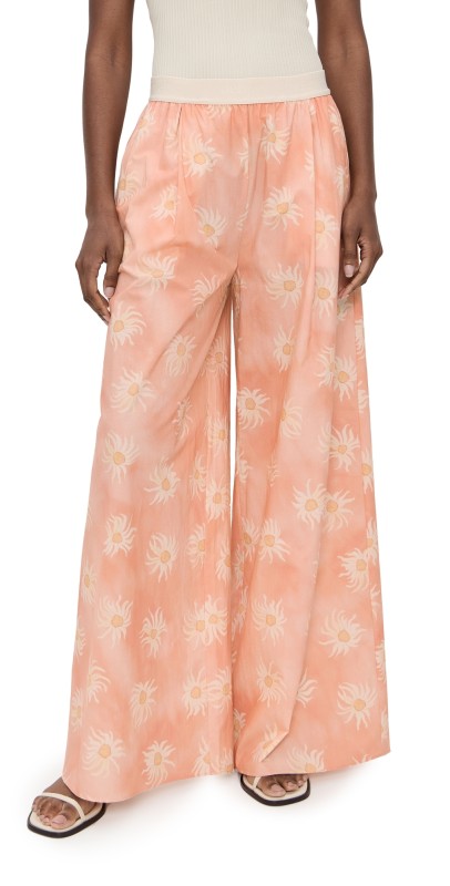 Rodebjer Berta Cotton Print Pants Tuss Peach