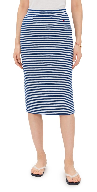 Clare V. Le Tube Skirt Cobalt/Cream Stripe