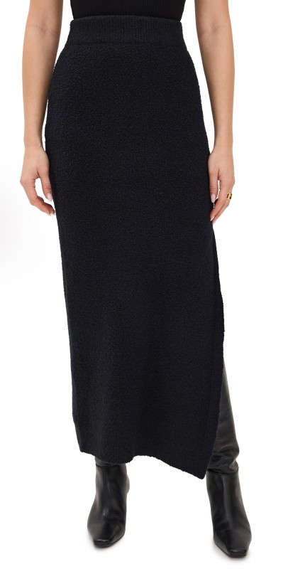525 Brianna Boucle Maxi Skirt Black