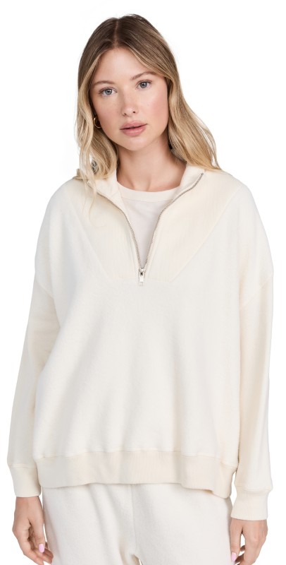 THE GREAT. The Slouch Trail Sweatshirt Washed White