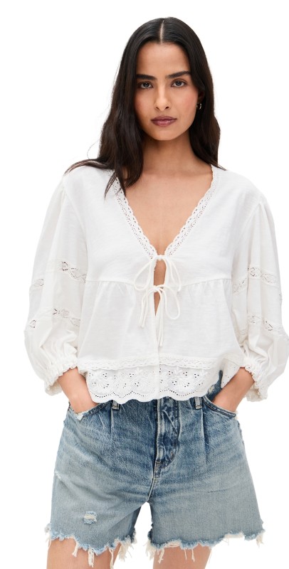 Free People Bowie Reversible Top Ivory