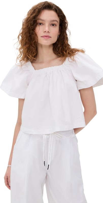 Stateside Fine Poplin Swing Top White