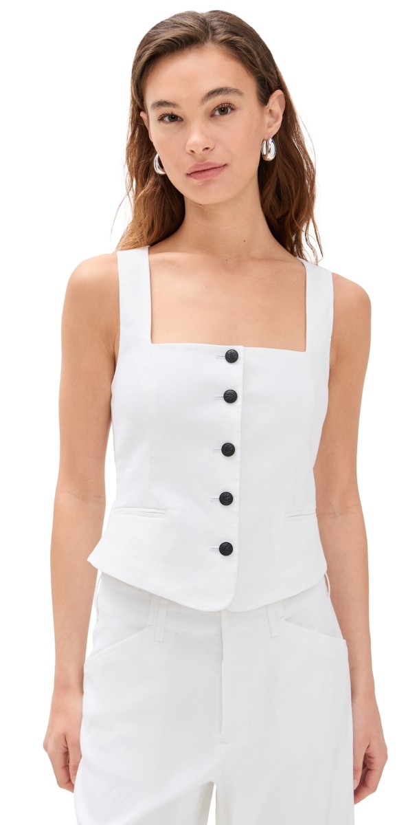 rag & bone Mariana Linen Vest White