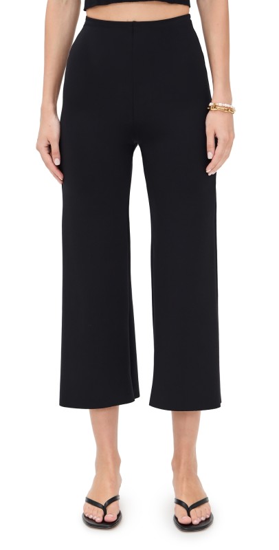 Commando Neoprene Cropped Wide Leg Pants Black