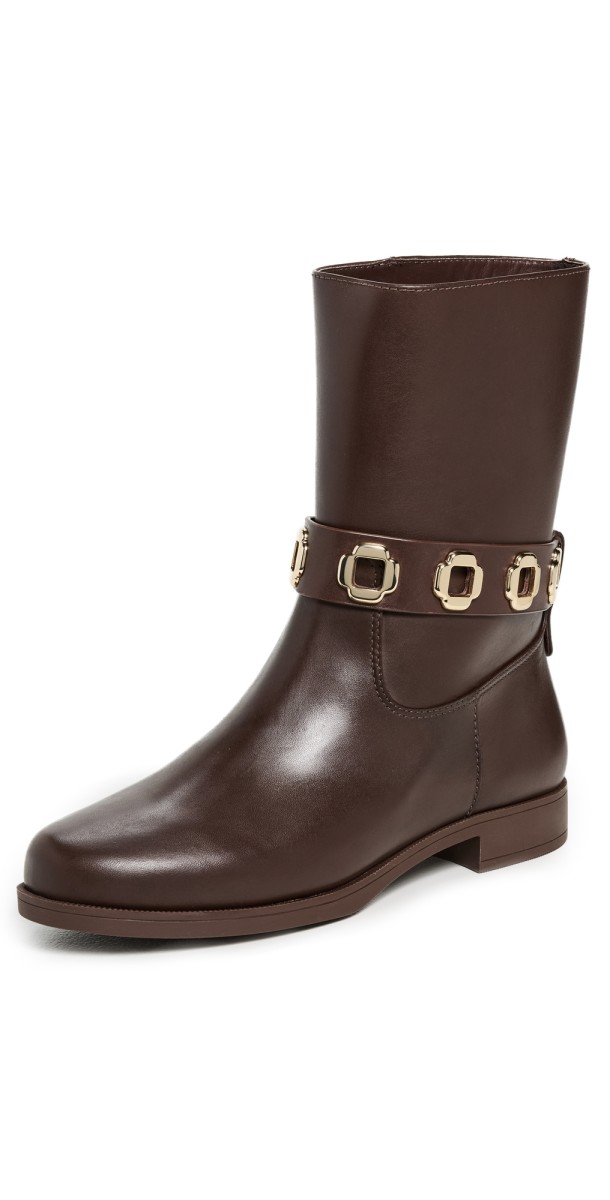 Larroudé Milan Flat Booties Brown