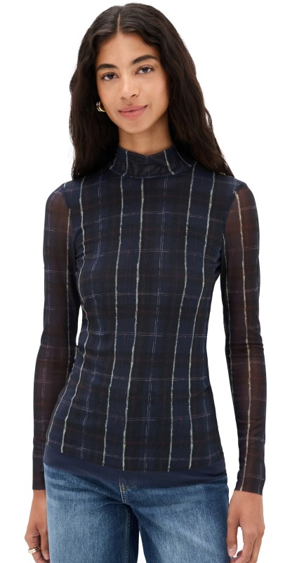 BAUM UND PFERDGARTEN Jodi Top Navy Check