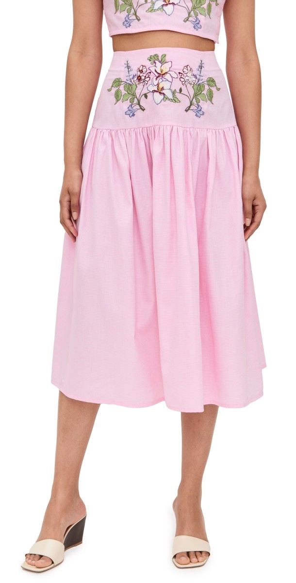 Fanm Mon Ulviye Skirt PINK WITH BLACK DOTS