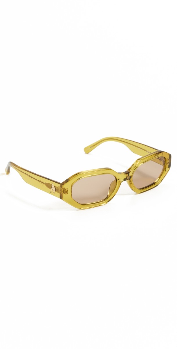 The Attico Irene Sunglasses Mustard/Yellow Gold/Camel