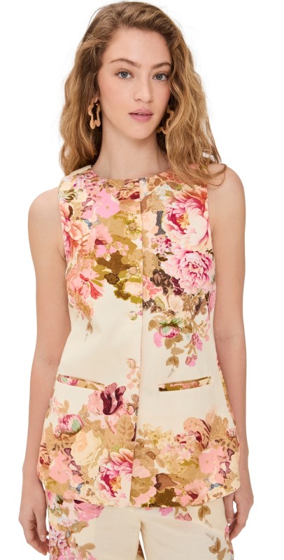Hemant and Nandita Waist Coat Off White Mix