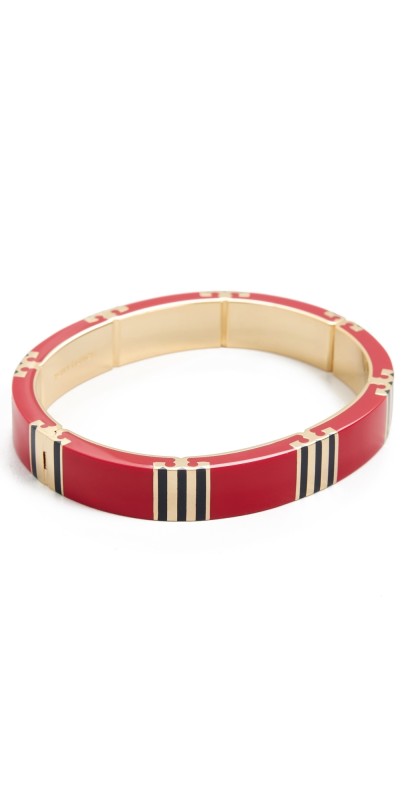 Tory Burch T Stripe Bangle Tory Gold/Red/Navy