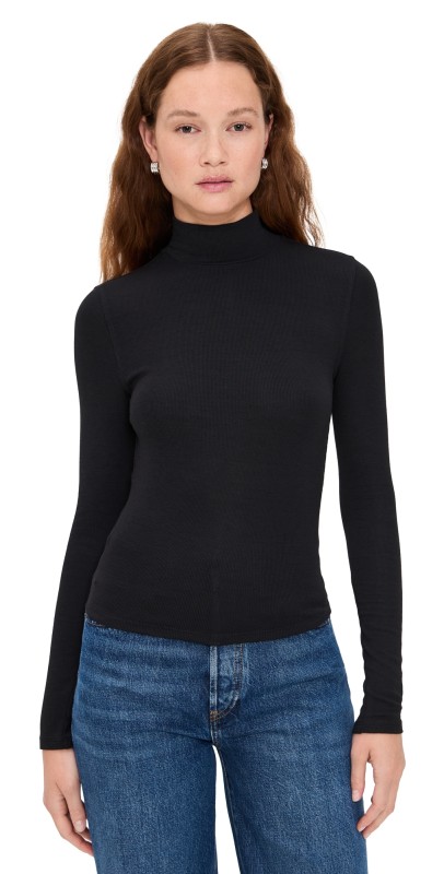 FRAME Rib Turtleneck Black