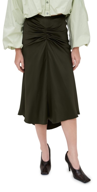Victoria Beckham Bella Skirt Dark Olive