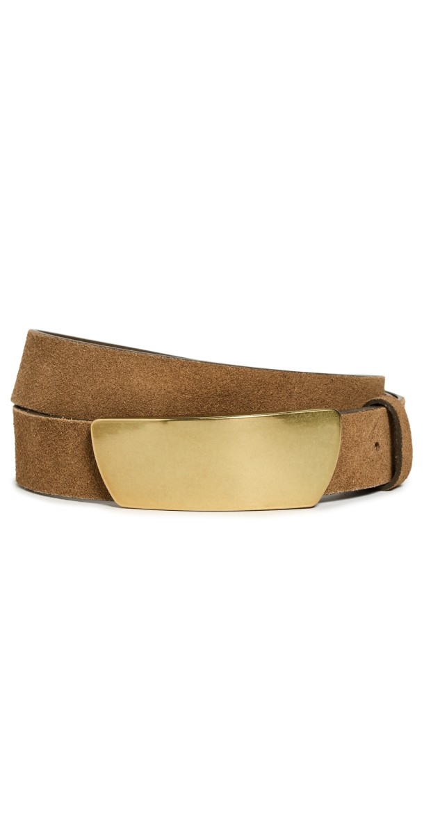 Madewell Suede Bar Hardware Belt Cognac