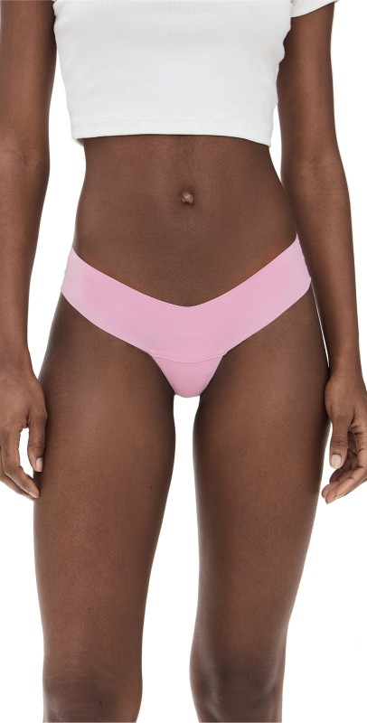 Hanky Panky Breathe Natural Rise Thong 3 Pack Black/Crimson/Provence Pink