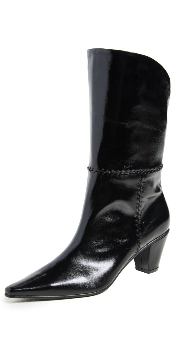 Reike Nen Point Toe Whipstitch Boots Black