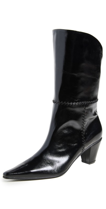 Reike Nen Point Toe Whipstitch Boots Black