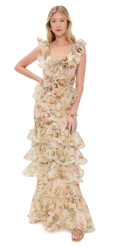 Damaris Bailey Carmen Dress Pear Flora Print