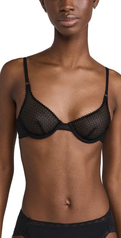 Kiki De Montparnasse Crochet Demi Bra Black