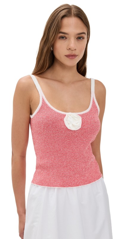 Simonett Terry Rose Tank Red