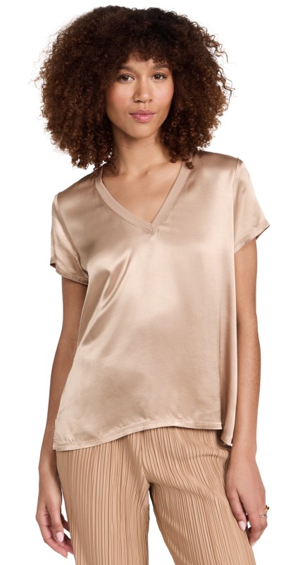 Nation LTD June V Neck Tee Cafe au Lait
